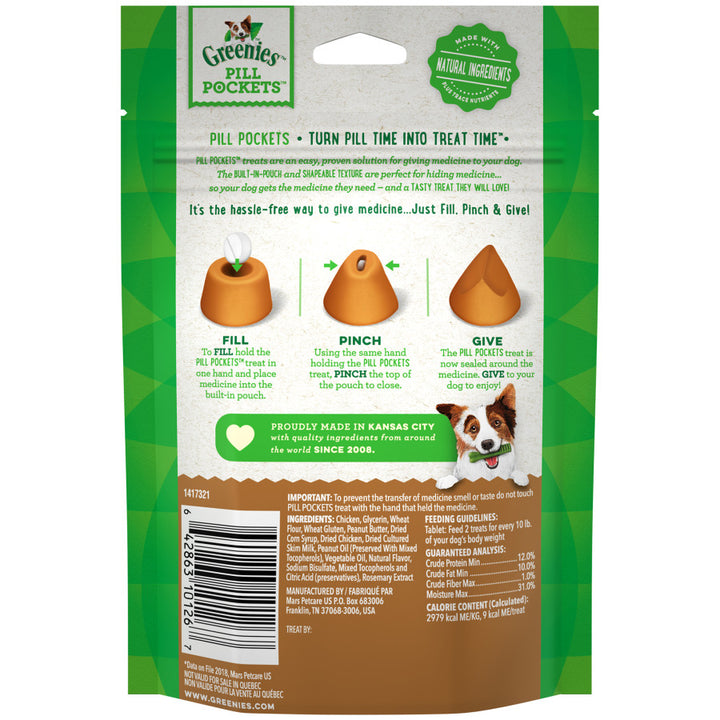 Greenies Canine Pill Pockets Peanut Butter Tablet 3.2 oz