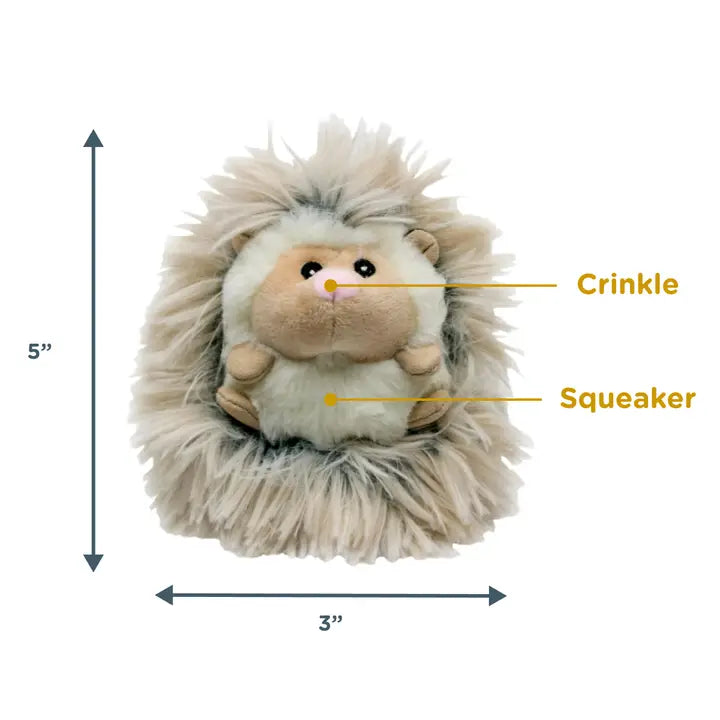 Tall Tails Fluffy Baby Hedgehog with Squeaker Dog Toy 5"