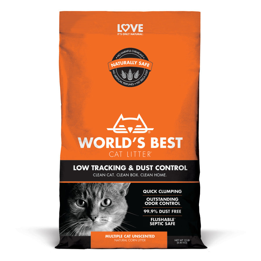 World's Best Cat Litter Multiple Cat Low Tracking Cat litter 15 Lbs