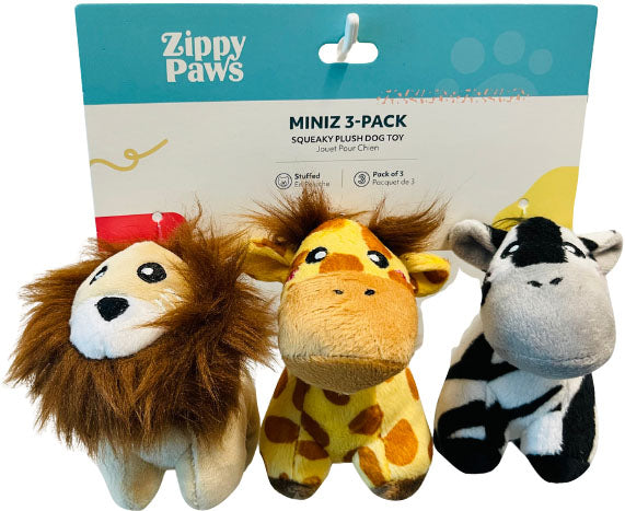 ZippyPaws Mini Jungle Safari W/ Sqeaker 3ct