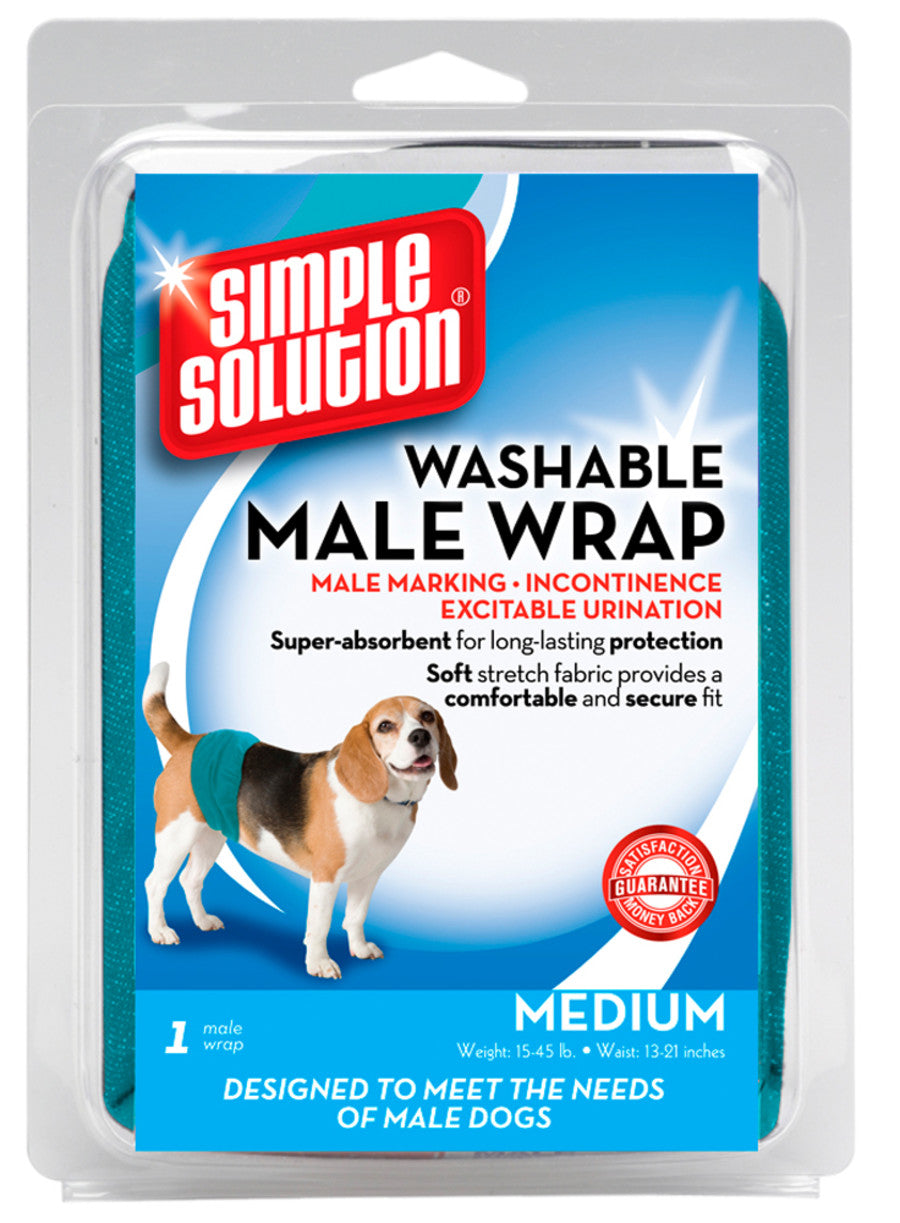 Simple Solution Washable Male Wrap Blue Medium