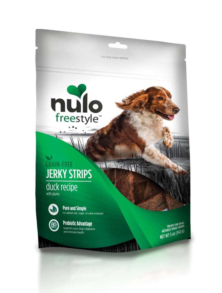 Nulo Freestyle GF Jerky Strip Dog Treats Duck w/Plum 5oz