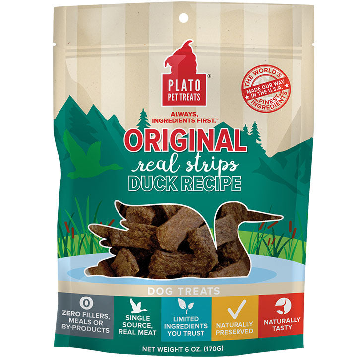 PLATO DOG DUCK STRIPS 6OZ