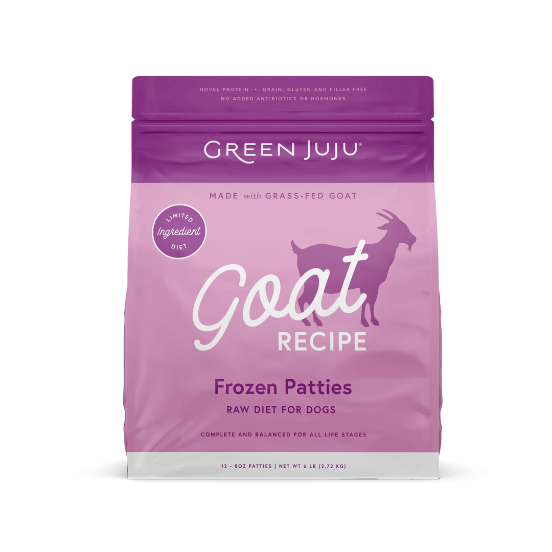 GREEN JUJU DOG & CAT FROZEN RAW GF LIMITED INGREDIENT DIET GOAT PATTIES 6LBS