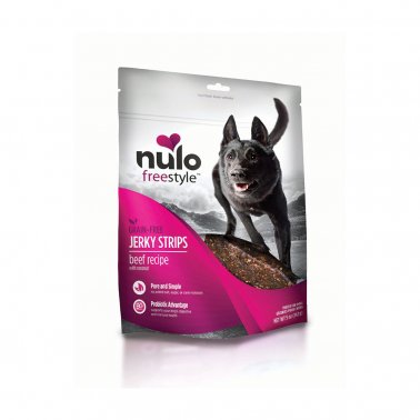 Nulo Freestyle GF Beef Recipe with Coconut Jerky Strips Dog Treat 5oz