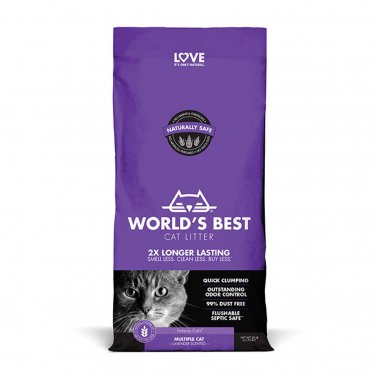World's Best Cat Litter Lavender Scented Multiple Cat Clumping Formula Cat Litter 28 Lbs