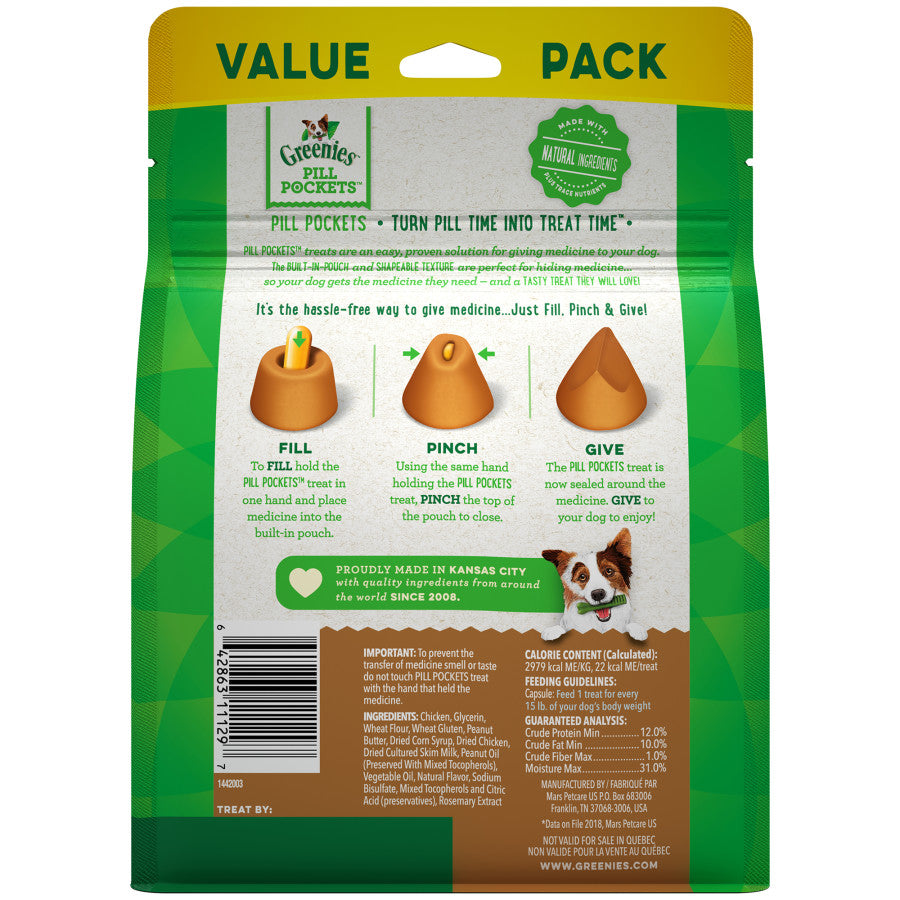 Greenies Pill Pockets for Capsules Peanut Butter 60 ct - 15.8 oz