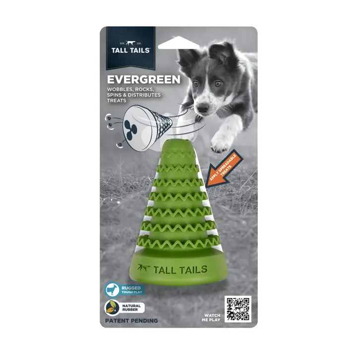 Tall Tails Natural Rubber Evergreen Tree Reward Dog Toy 5"