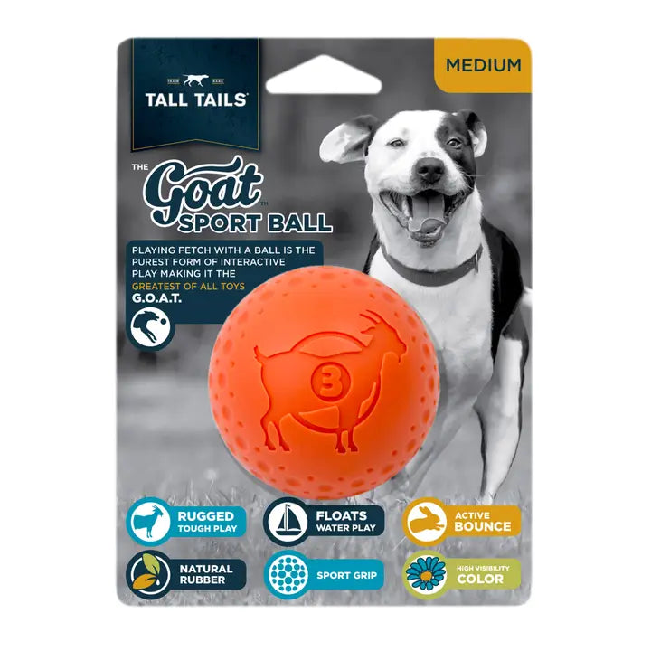 Tall Tails Dog Goat Ball Orange 3"