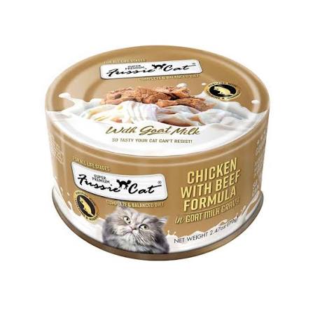 Fussie Cat Premium Chicken w/ Beef in Goats Milk 2.47oz